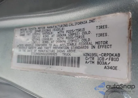 2002 Toyota Tacoma Prerunner V6 from USA, damaged, VIN 5TESN92N92Z039325